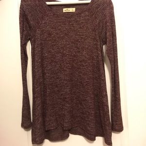 Long sleeve maroon hollister shirt